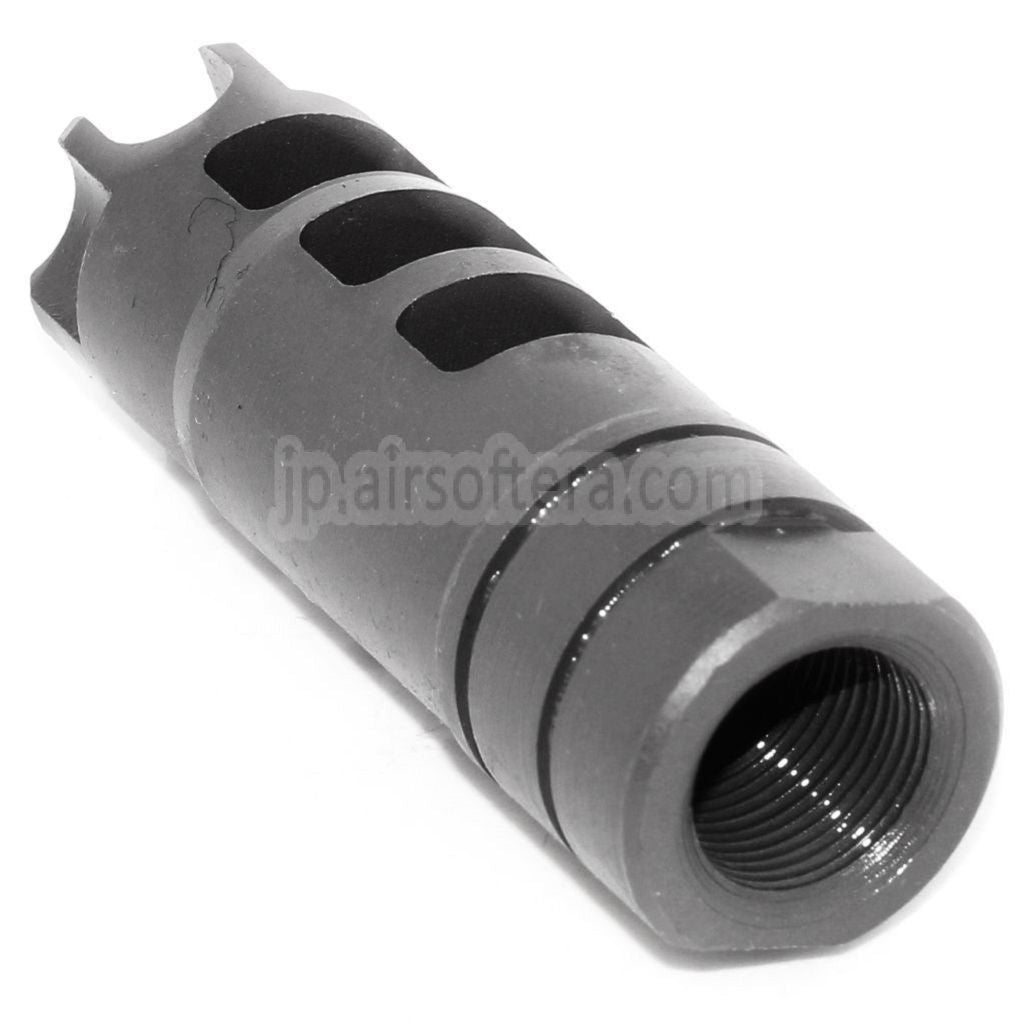 65mm LANTAC Dragonスタイル DGN556 フラッシュハイダー +14mm CW 時計回りネジバレル ライフル エアソフト マットグレー