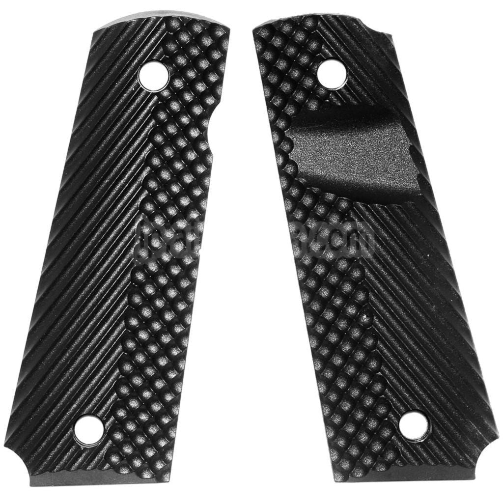 プラスチックグリップカバー (さまざまなスタイル) ダブルベルアーミー AW WE KJ 東京マルイ M1911 M.E.U シリーズ70 M45A1 ウォリアー GBB ピストル用 ブラック