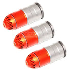 KING ARMS 84発40mm CO2グレネードガスカートリッジシェル 3個入り バージョンIV オレンジレッド/グレー