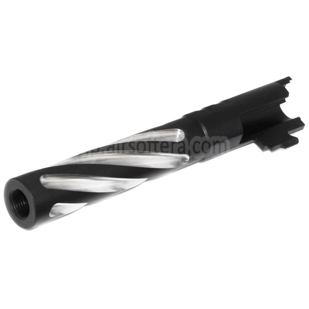 5KU 5インチ ステンレススチール製トルネードスタイルスパイラルアウターバレル +11mm CW 東京マルイ HI-CAPA 5.1 GBBピストル対応
