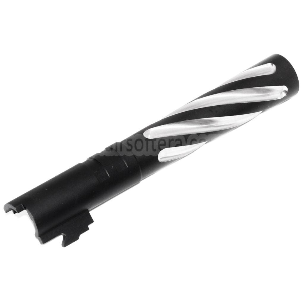 5KU 5インチ ステンレススチール製トルネードスタイルスパイラルアウターバレル +11mm CW 東京マルイ HI-CAPA 5.1 GBBピストル対応