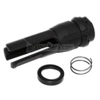 APS 70mm 3プロングマズルブレーキ フラッシュハイダー -14mm 逆ネジバレル ライフル エアソフトガン対応 ブラック