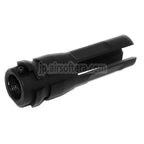 APS 70mm 3プロングマズルブレーキ フラッシュハイダー -14mm 逆ネジバレル ライフル エアソフトガン対応 ブラック