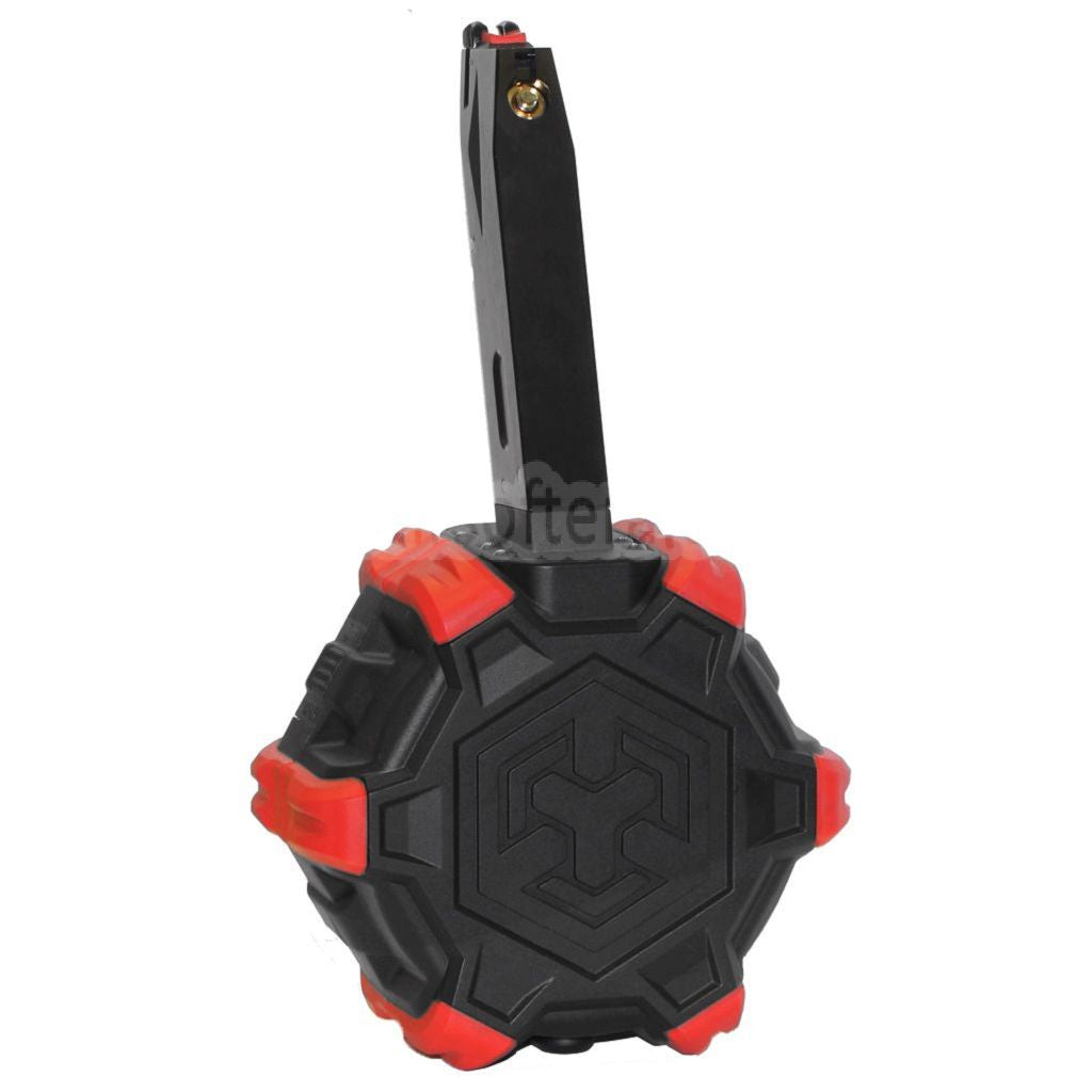 ARMORER WORKS AW カスタム 350発ガスアダプティブドラムマガジン AW MBシリーズ / KJW / WE (WE-TECH) / 東京マルイ M9 M92 GBBピストル対応