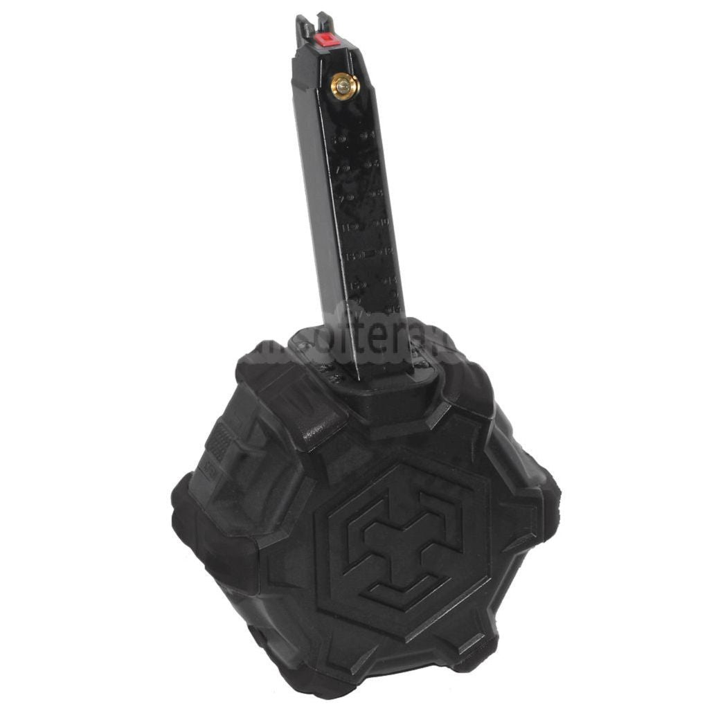 ARMORER WORKS AW カスタム 350発ガスアダプティブドラムマガジン G17 G18C Gシリーズ GBBピストル対応