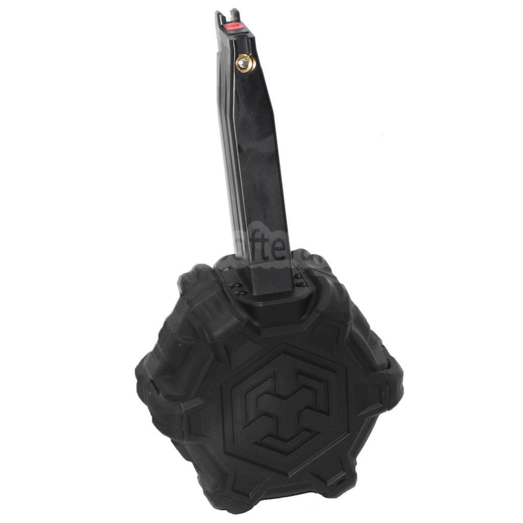 ARMORER WORKS AW カスタム 350発ガスアダプティブドラムマガジン HI-CAPA GBBピストル対応