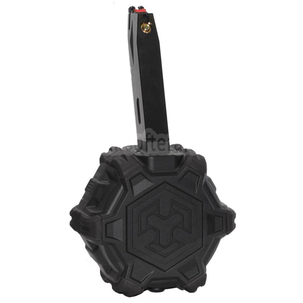 ARMORER WORKS AW カスタム 350発ガスアダプティブドラムマガジン AW MBシリーズ / KJW / WE (WE-TECH) / 東京マルイ M9 M92 GBBピストル対応