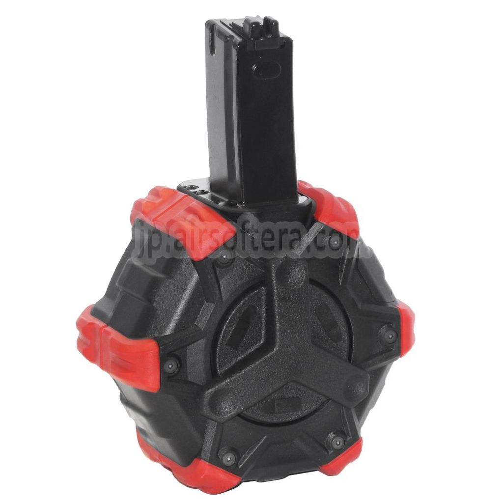 ARMORER WORKS AWカスタム 350発ガスアダプティブドラムマガジン WE (WE-TECH) AP APACHE MP5シリーズ GBBライフル