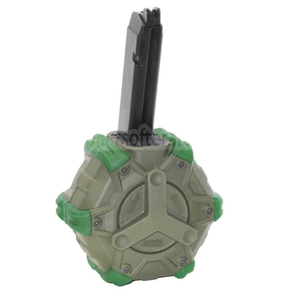 WE (WE-TECH) 350発ガスドラムマガジン G17 G18C Gシリーズ GBBピストル対応