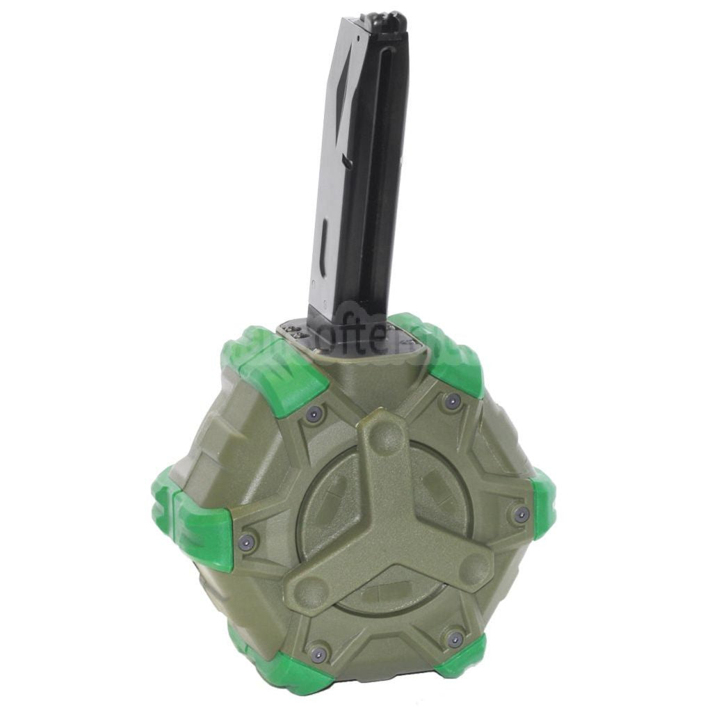 WE (WE-TECH) 350発ガスドラムマガジン AW MBシリーズ / KJW / WE / 東京マルイ M9 M92 GBBピストル対応