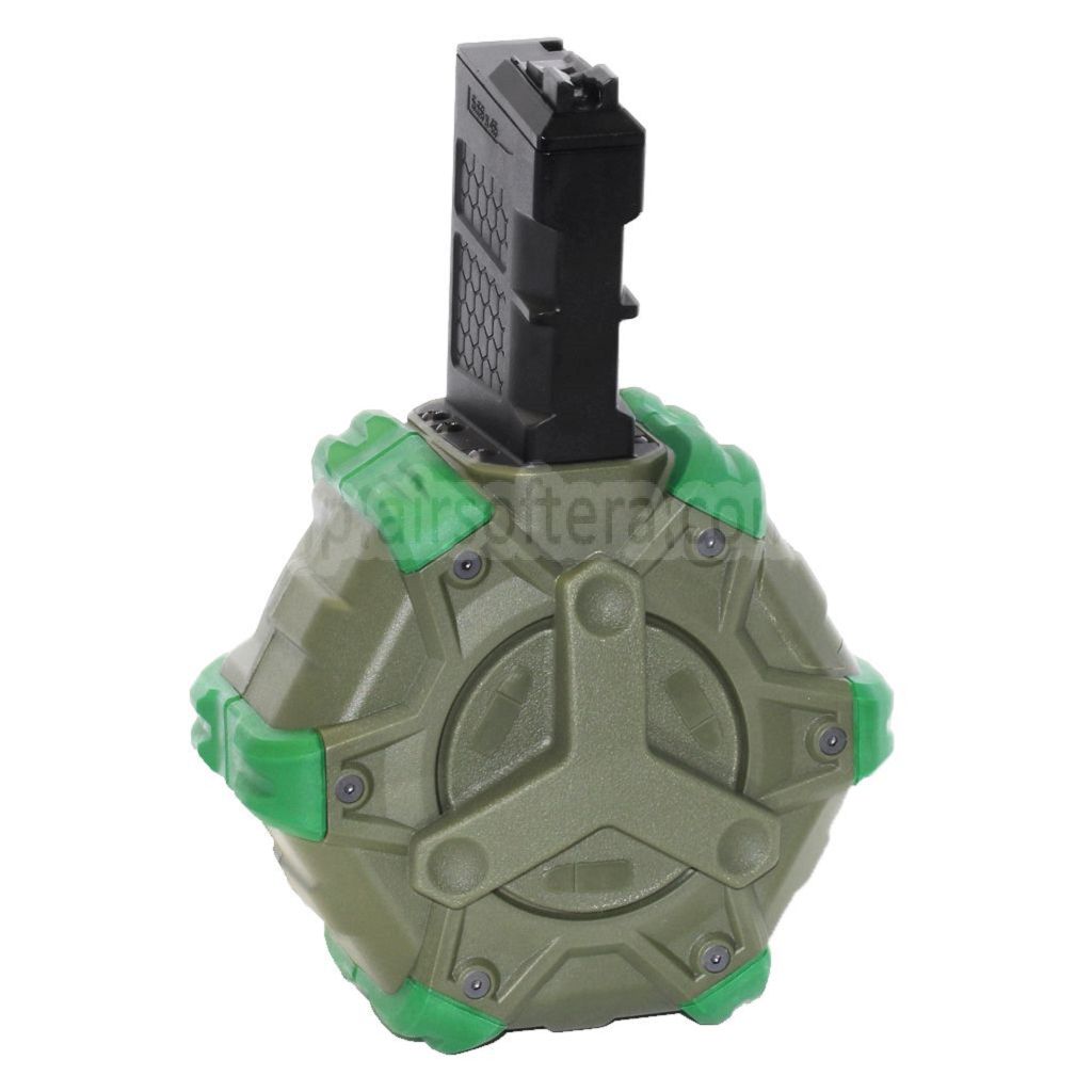 WE (WE-TECH) 350発ガスドラムマガジン WEオープンボルトタイプ L85 / SCAR-L / R5C対応/ T65 / HK416 / AR M4 M16 GBBライフル