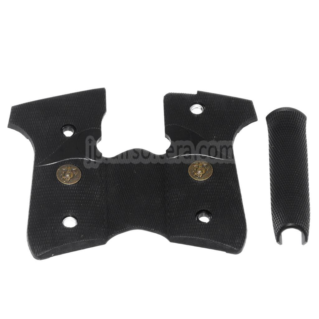 WE (WE-TECH) バックストラップ付きラバーグリップカバー ARMORER WORKS AW WE M9 GBBピストル対応 エアソフトガン ブラック