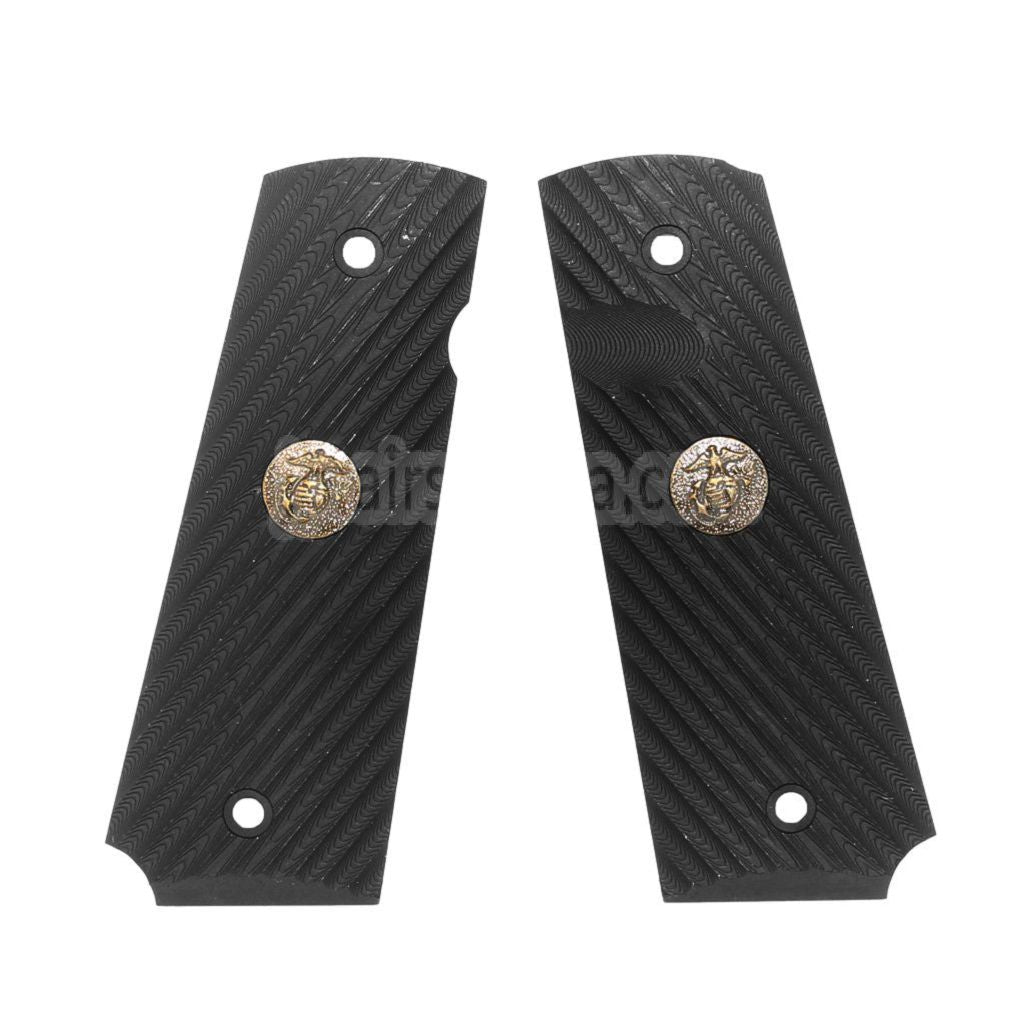 WE (WE-TECH) Wilson Combat プラスチックグリップカバー DOUBLE BELL ARMY AW WE KJ 東京マルイ M1911 M.E.U シリーズ70 M45A1 WARRIOR GBB ピストル エアソフトガンに適合 ブラック