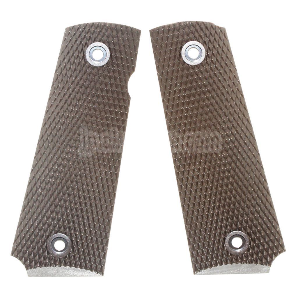 WE (WE-TECH) プラスチックグリップカバー DOUBLE BELL ARMY AW WE KJ 東京マルイ M1911 M.E.U シリーズ70 M45A1 WARRIOR GBB ピストル エアガン ダークブラウン