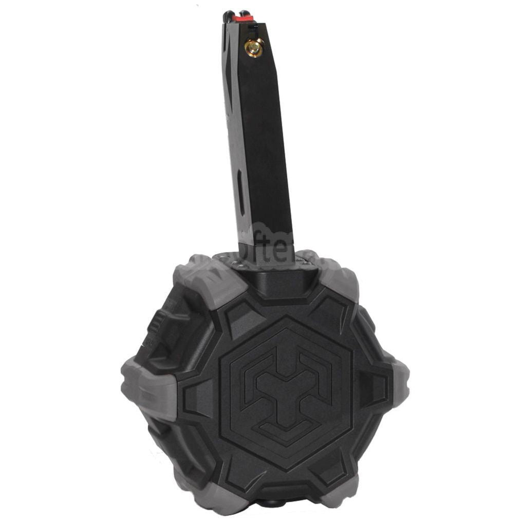 ARMORER WORKS AW カスタム 350発ガスアダプティブドラムマガジン AW MBシリーズ / KJW / WE (WE-TECH) / 東京マルイ M9 M92 GBBピストル対応