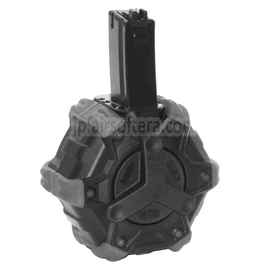 ARMORER WORKS AWカスタム 350発ガスアダプティブドラムマガジン WE (WE-TECH) AP APACHE MP5シリーズ GBBライフル