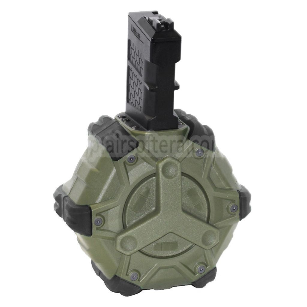 WE (WE-TECH) 350発ガスドラムマガジン WEオープンボルトタイプ L85 / SCAR-L / R5C対応/ T65 / HK416 / AR M4 M16 GBBライフル