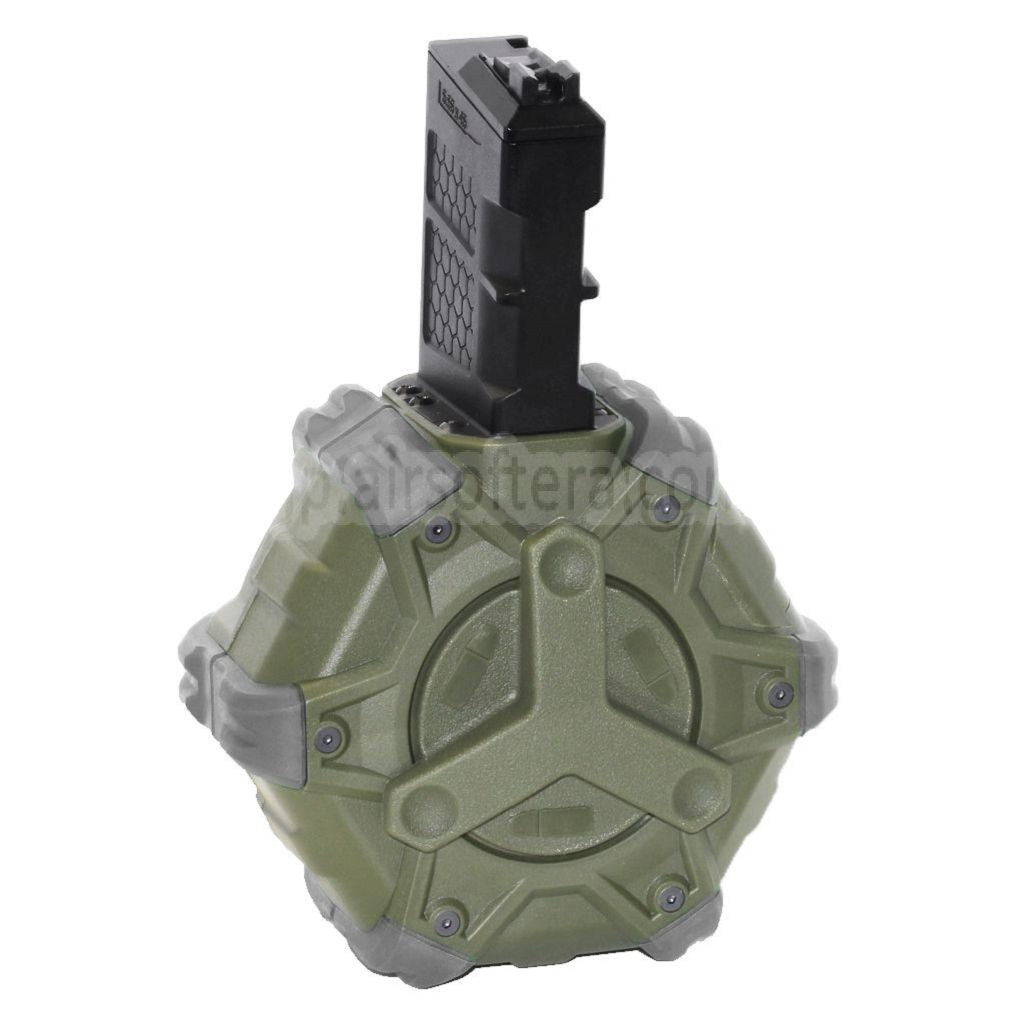 WE (WE-TECH) 350発ガスドラムマガジン WEオープンボルトタイプ L85 / SCAR-L / R5C対応/ T65 / HK416 / AR M4 M16 GBBライフル