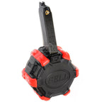 DOUBLE BELL 350発ガスアダプティブドラムマガジン G17 G18C Gシリーズ GBB対応エアソフトガン用ピストル ブラック/レッド