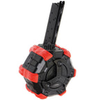 DOUBLE BELL 350発ガスアダプティブドラムマガジン（DOUBLE BELL 1911 ARMY 東京マルイ M1911シリーズ GBBピストル対応） ブラック/レッド