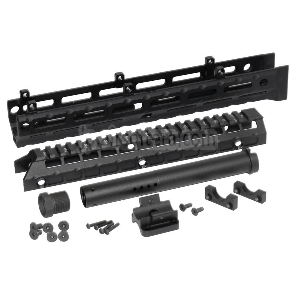 5KU 292mm 延長 M-LOK ユニバーサルハンドガードキット レールシステム LCT GHK CYMA D-BOYS E&L AK47 AK74 シリーズライフル エアガンに適合  ブラック