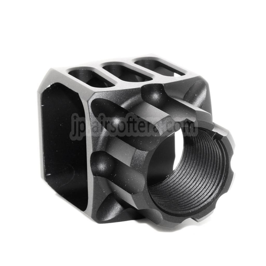 5KU CNCアルミ製 LAF-24スタイル マズルブレーキ フラッシュハイダー +24mm CW 時計回りネジバレル ライフル エアソフトガン ブラック