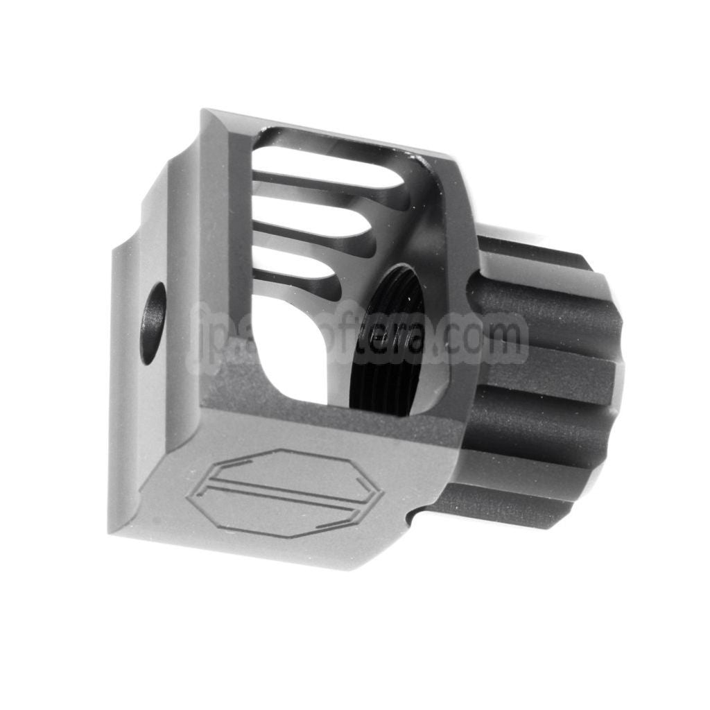 5KU CNCアルミ製 LAF-24スタイル マズルブレーキ フラッシュハイダー +24mm CW 時計回りネジバレル ライフル エアソフトガン ブラック