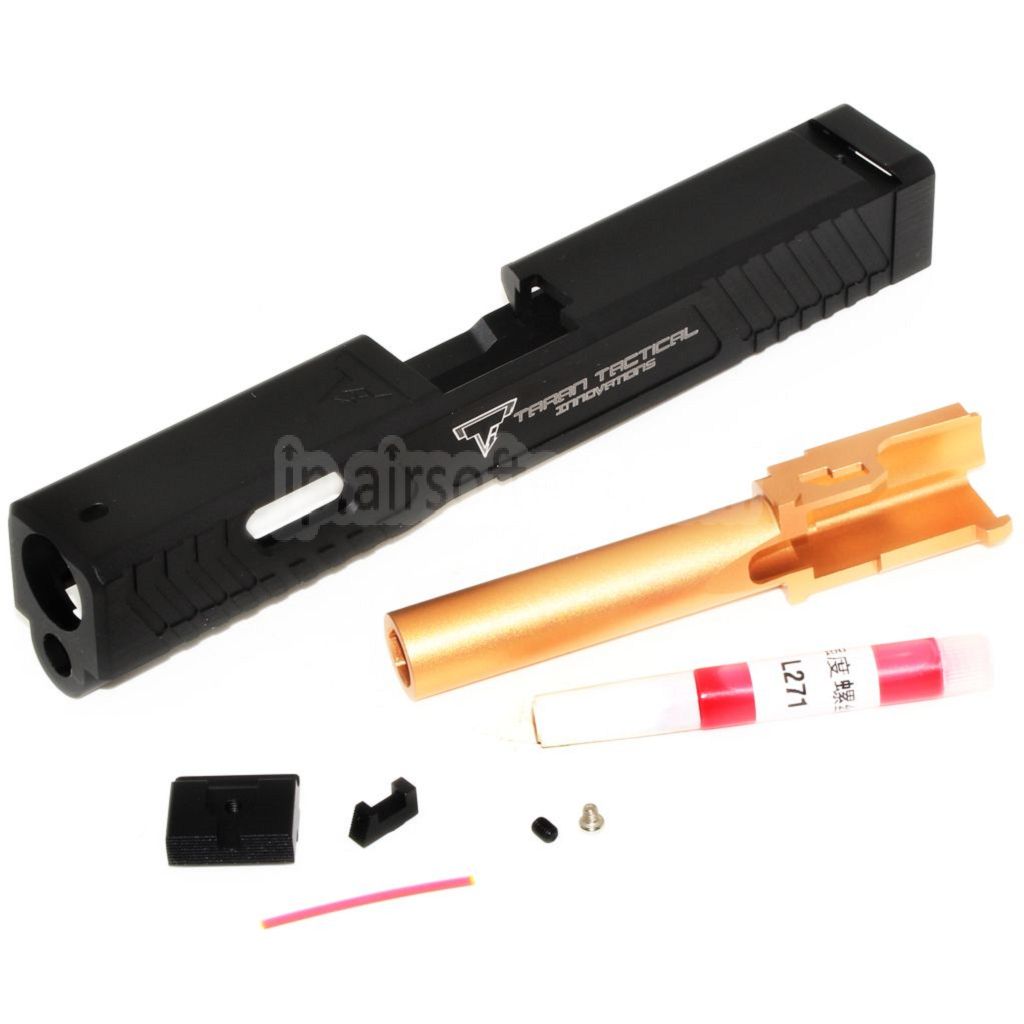 5KU TTI CNC バレルスライドセット 東京マルイ G19シリーズ GBBピストル対応 ブラック