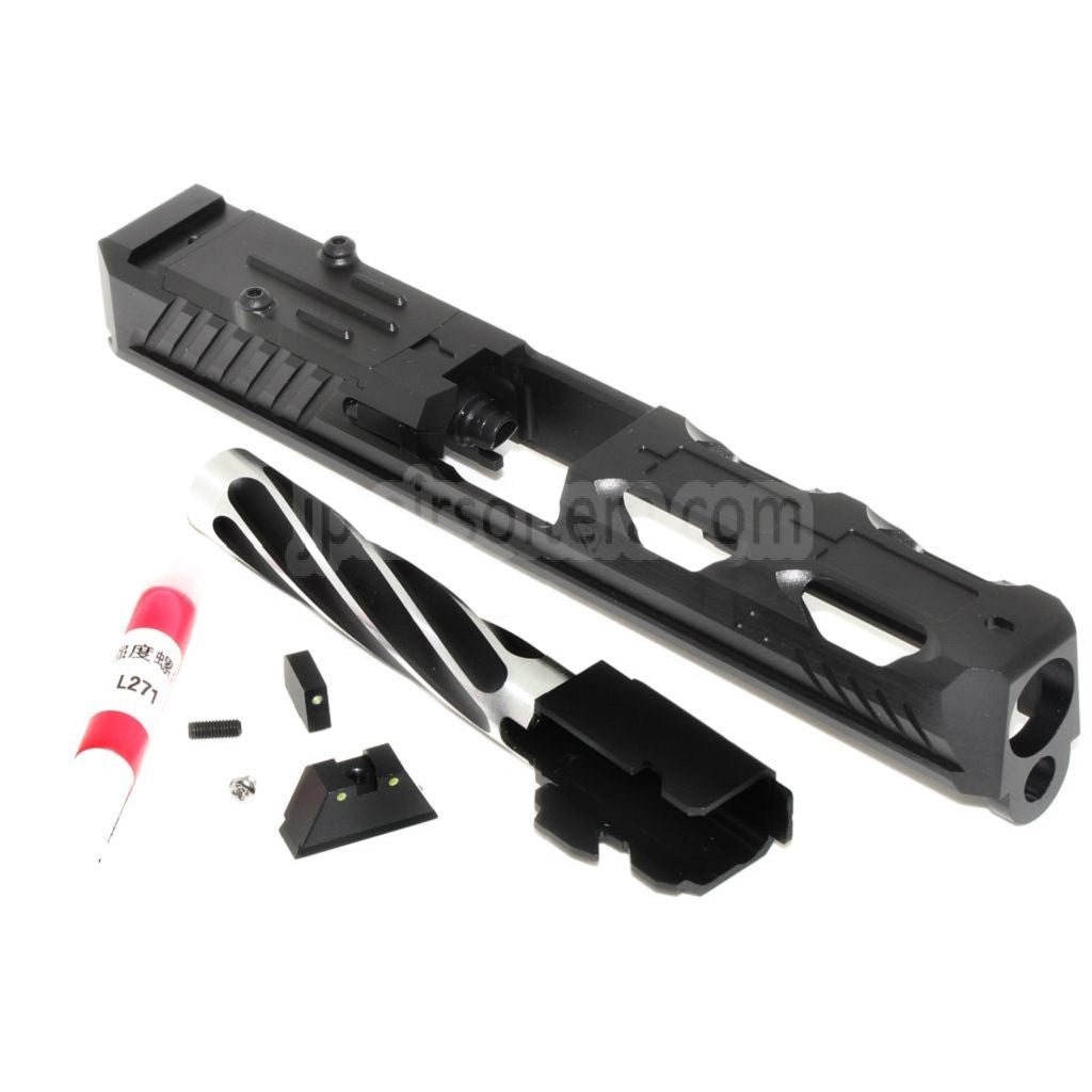 5KU CNC RMR レディ バレルスライドセット 東京マルイ G17シリーズ GBBピストル対応 ブラック