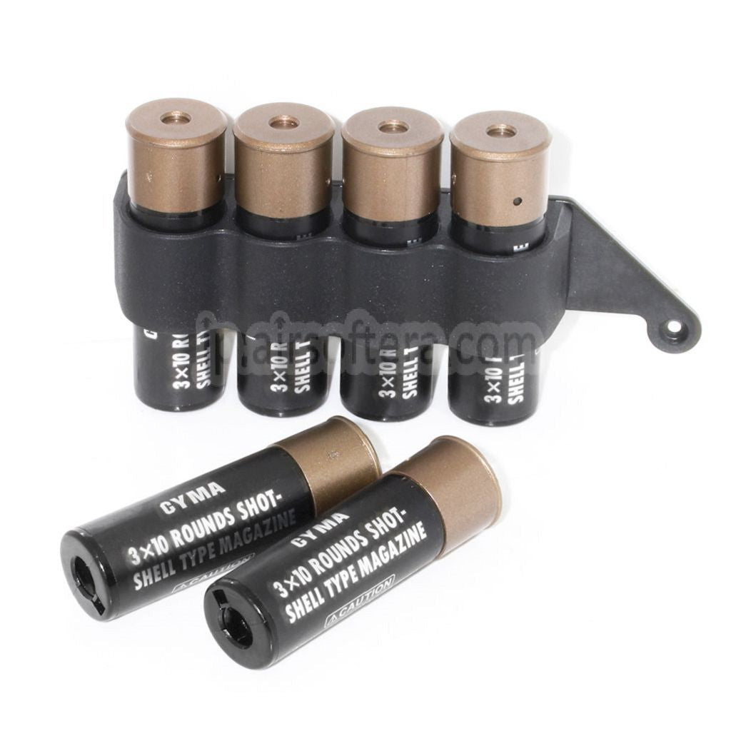 CYMA 6個入り プラスチック製 ショットガン スペアシェルマガジン 4発キャリア付き CYMA 東京マルイ M870 ショットガン エアソフトガン対応