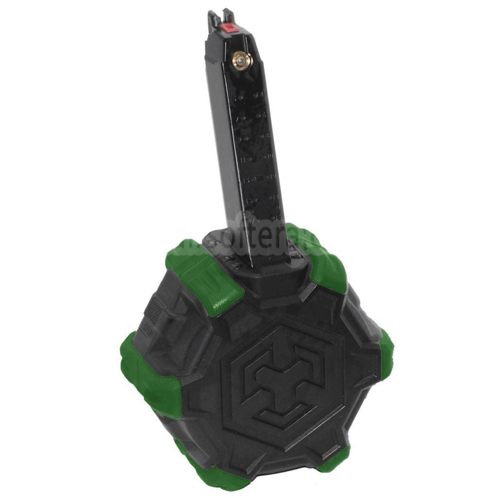 ARMORER WORKS AW カスタム 350発ガスアダプティブドラムマガジン G17 G18C Gシリーズ GBBピストル対応