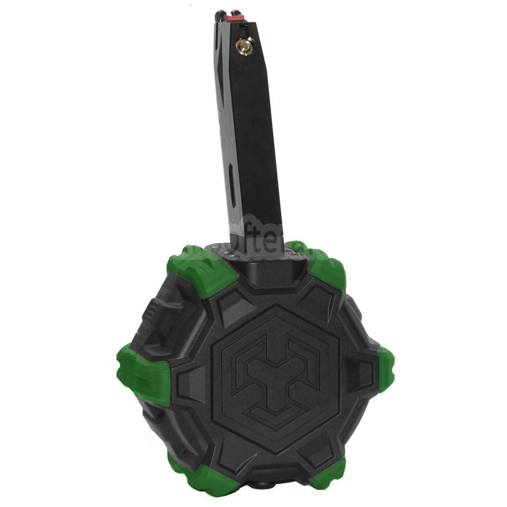 ARMORER WORKS AW カスタム 350発ガスアダプティブドラムマガジン AW MBシリーズ / KJW / WE (WE-TECH) / 東京マルイ M9 M92 GBBピストル対応