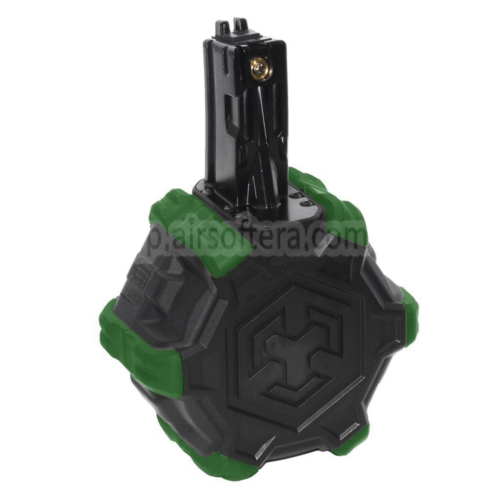 ARMORER WORKS AWカスタム 350発ガスアダプティブドラムマガジン WE (WE-TECH) AP APACHE MP5シリーズ GBBライフル