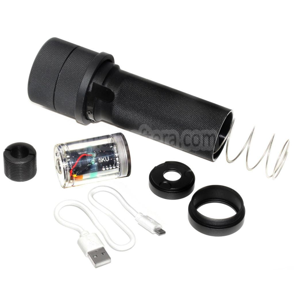 5KU PBS-1 ミニサイレンサーサプレッサー（スピットファイアトレーサー付き）-14mm CCW 反時計回りネジバレル AKシリーズライフル用 エアソフトガン ブラック