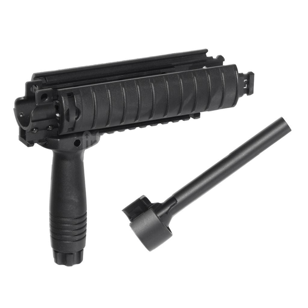 CYMA MP5 DXインターフェースハンドガードレールシステム（QDフォアグリップとアウターバレル付き）CYMA G&G Umarex 東京マルイ MP5シリーズ電動ガンライフルエアガン対応 ブラック