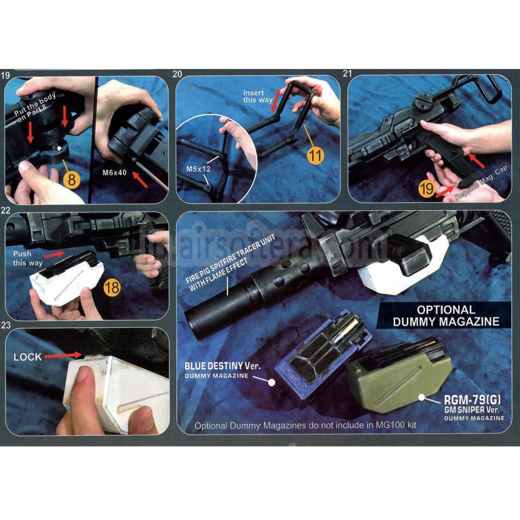 Show Guns Tactical SG RX-79 ガンダム 陸戦型 MG100 マシンガンキット ファイアピッグライトトレーサー付き ACTION ARMY AAP-01シリーズ GBBピストル エアソフトガン対応