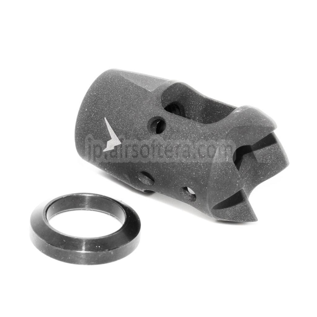 PTS Rainier Arms MINI XT COMP フラッシュハイダー +14mm CW 時計回りネジバレルライフルエアソフトガン用