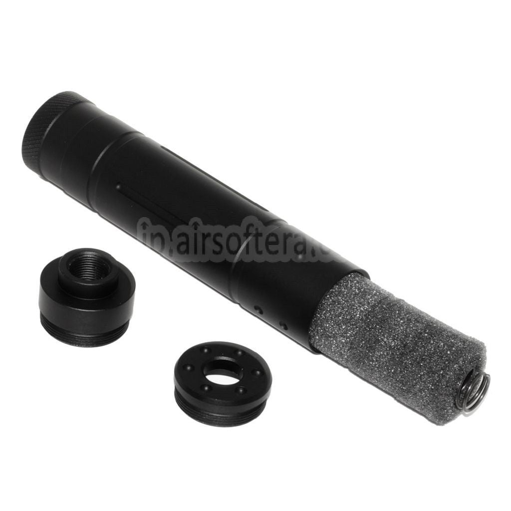 DOUBLE BELL 155mm x 32mm サプレッサー サイレンサー -14mm CCW 反時計回りネジ ライフル用 エアソフトガン ブラック