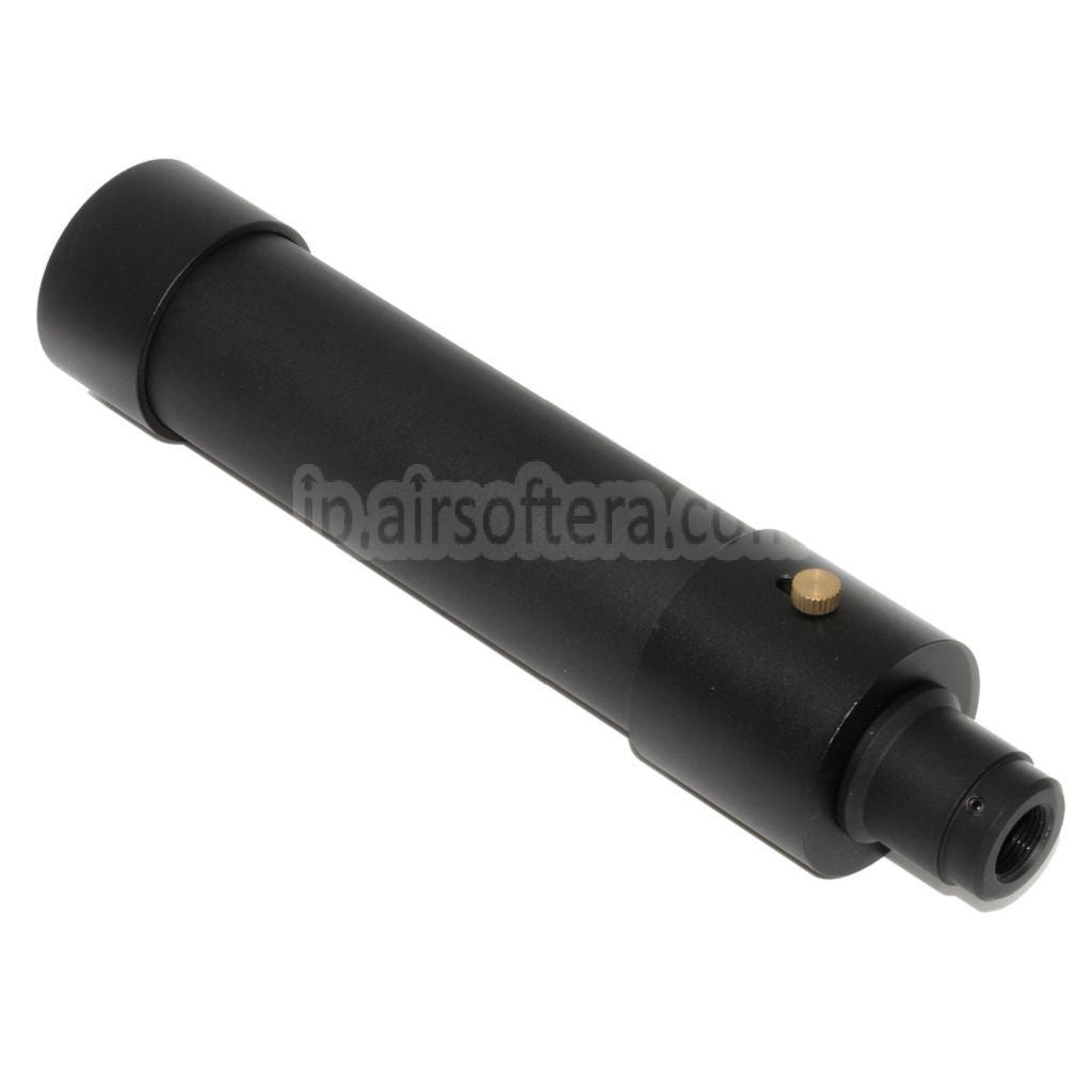DOUBLE BELL 184mm/214mm x 44mm MPX QD サプレッサー サイレンサー（フラッシュハイダー付き） -14mm CCW 反時計回りネジバレルライフル エアガン ブラック