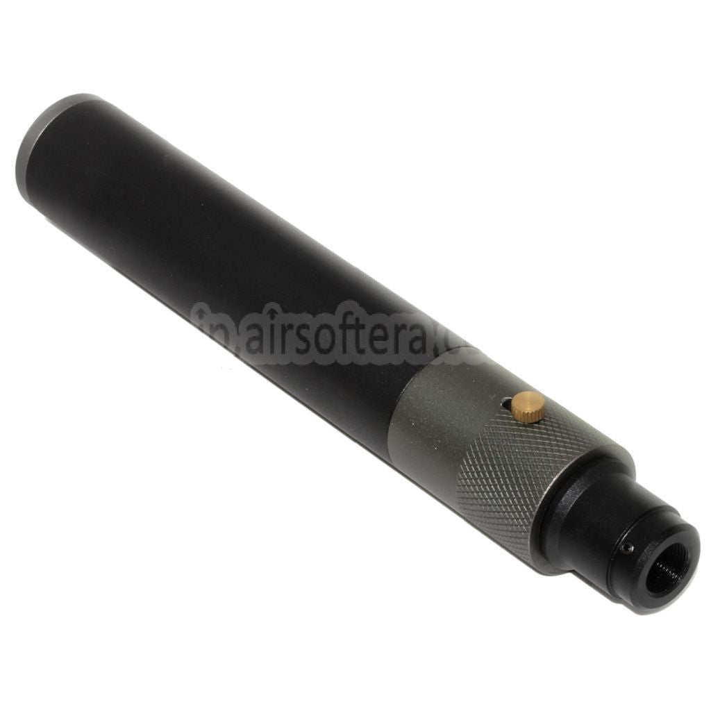 DOUBLE BELL 200mm/230mm x 35mm MPX-M-QD サプレッサー サイレンサー（フラッシュハイダー付き）-14mm CCW 反時計回りネジ バレルライフル エアガン ブラック/グレー