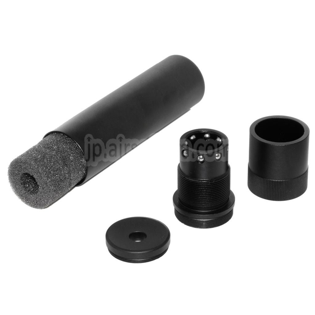 DOUBLE BELL 176mm x 38mm クイックリリース ボールベアリング QD サプレッサー サイレンサー（ブラック）