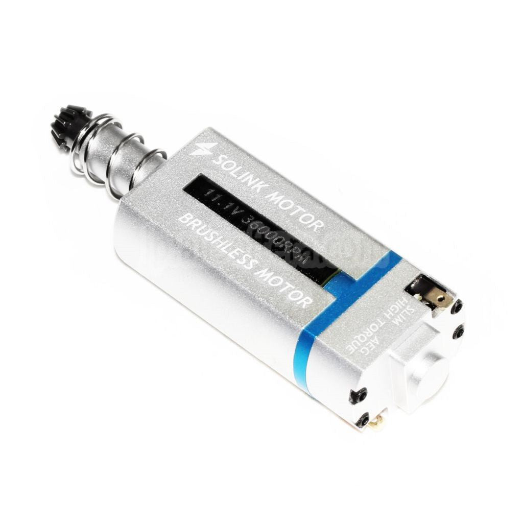 SOLINK 超薄型ブラシレス超高トルクモーター（ロングアクスル）11.1V 36000RPM M4 M16 MP5 G3 P90シリーズ V2ギアボックス AEGライフル エアソフトガンに適合エアソフトガン