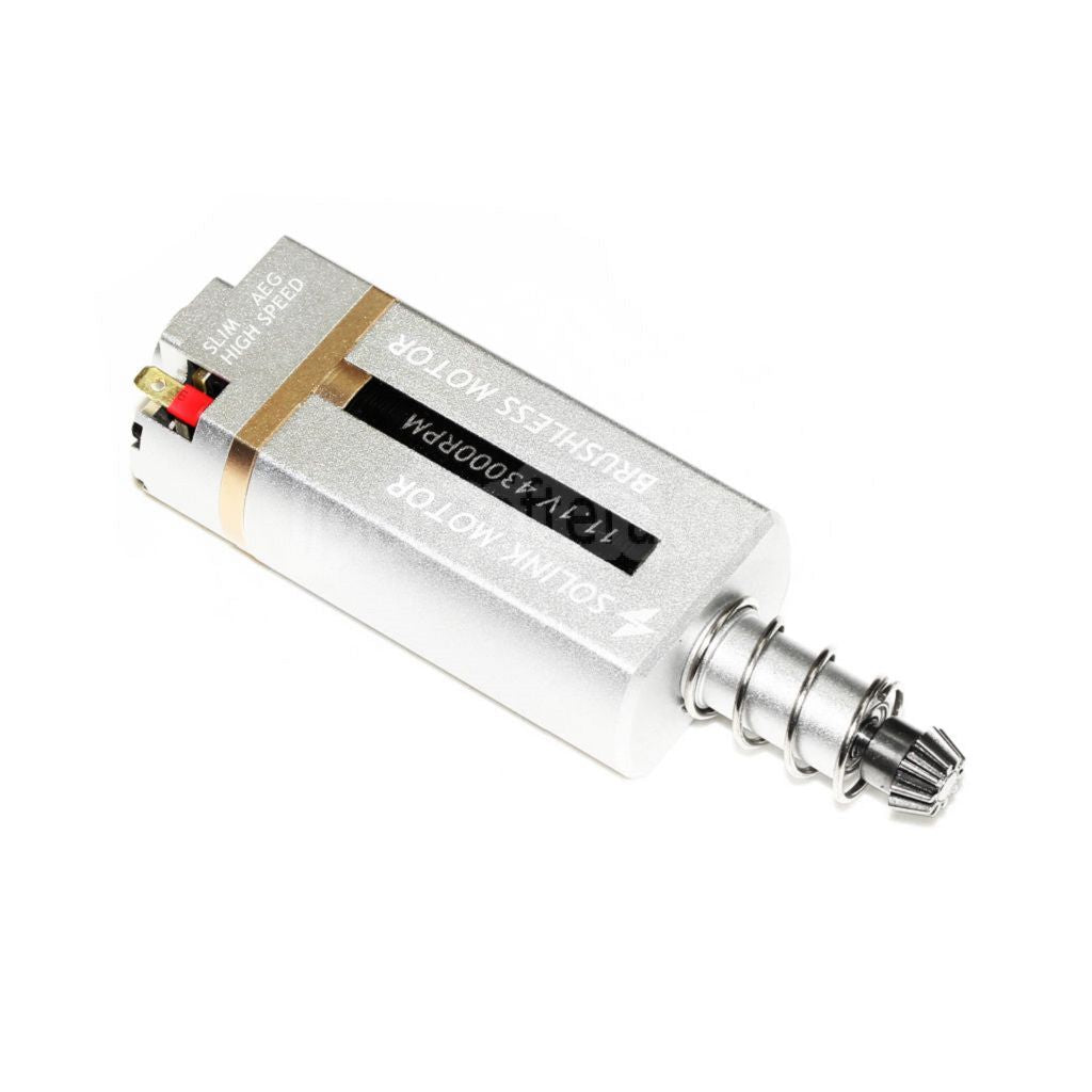 SOLINK 超薄型ブラシレス超高速モーター（ロングアクスル）11.1V 43000RPM M4 M16 MP5 G3 P90シリーズ V2ギアボックス AEGライフル エアソフトガンに適合