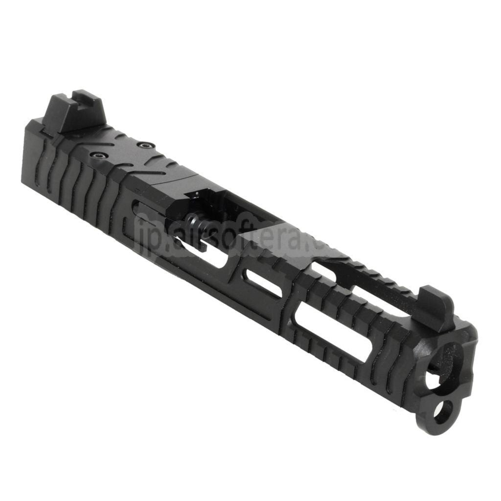 5KU CNCアルミ製 9イン RMR対応 バレルスライドセット WE 東京マルイ G17 Gen3シリーズ GBBピストル対応 ブラック