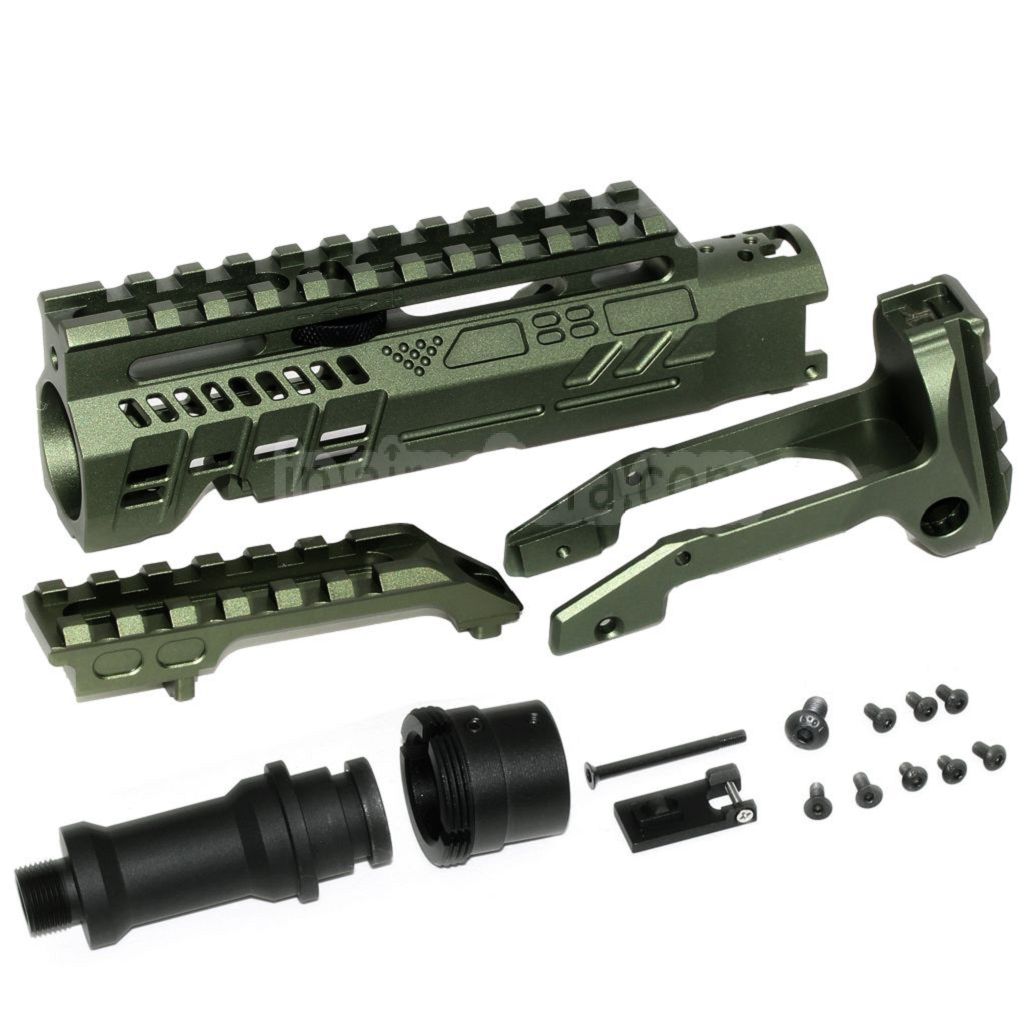5KU カービンライフルコンバージョンキット タイプB M1913レールストックアダプター付き ACTION ARMY AAP-01シリーズ GBBピストル エアソフトガン