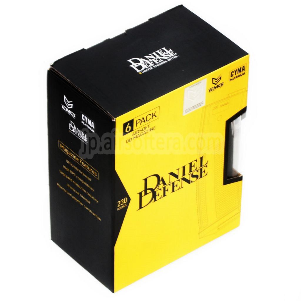 CYMA EMG Daniel Defense 230発ポリマーミッドキャップマガジン 6個パック M4/M16シリーズ電動ガンライフル対応 ブラック