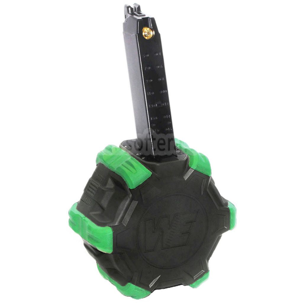 WE (WE-TECH) 350発ガスドラムマガジン G17 G18C Gシリーズ GBBピストル対応 エアソフトガン