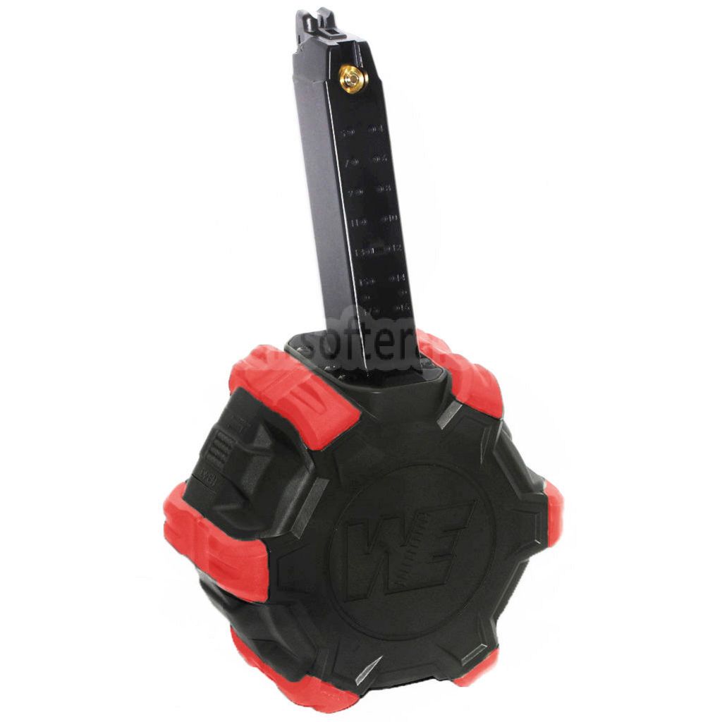 WE (WE-TECH) 350発ガスドラムマガジン G17 G18C Gシリーズ GBBピストル対応 エアソフトガン