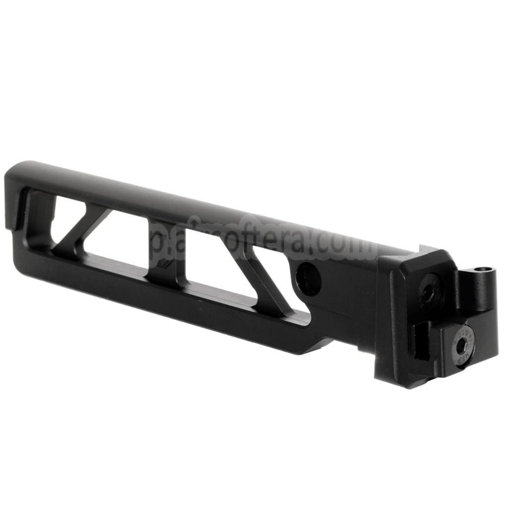5KU アルミ製 6ポジション スケルトン ST-6 フォールディングストックチューブ アダプター付き D-Boys GHK LCT CYMA AKS74 AK-105シリーズ AEG GBBライフル エアガン ブラック
