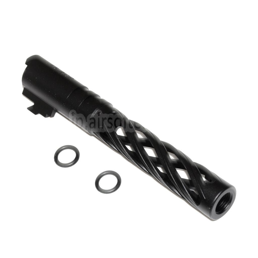 5KU 5インチ 123/127mm CNC トルネードスパイラル 中空アウターバレル +11mm CW ARMORER WORKS AW WE-TECH 東京マルイ HI-CAPA 5.1 GBB ピストル エアソフト